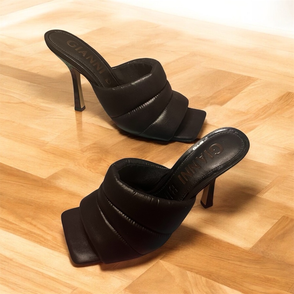 Gianni Bini Black Heeled Mules